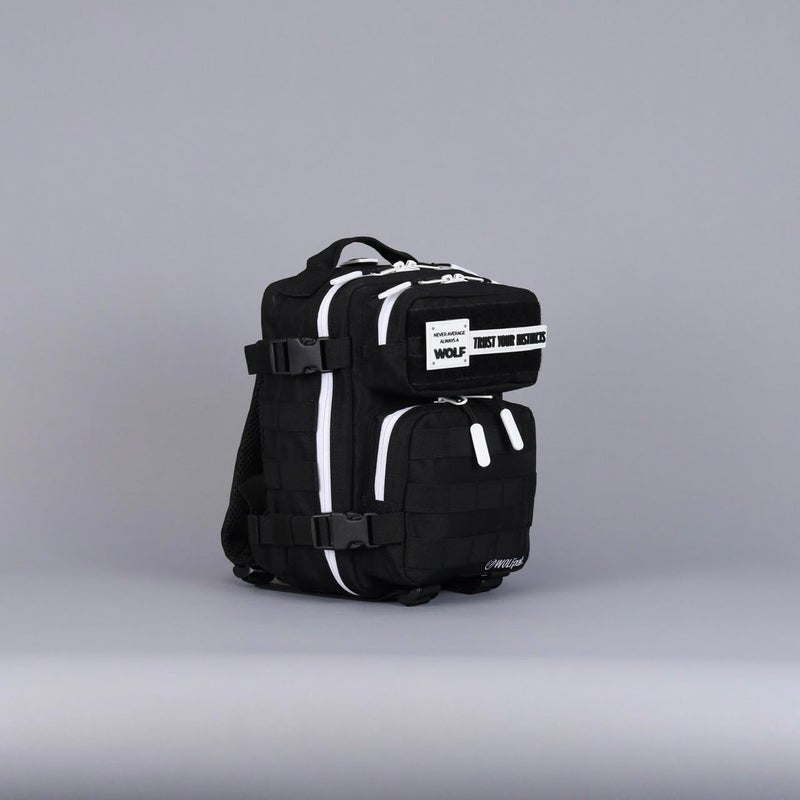 WOLFpak 9L Mini Tactical Backpack for Men & Women | Compact Everyday Carry Bag for Gym, School, Travel | Durable, Water-Resistant Daypack w/Molle System & Patch Panel (Alpha Black White Accents) - Image 5
