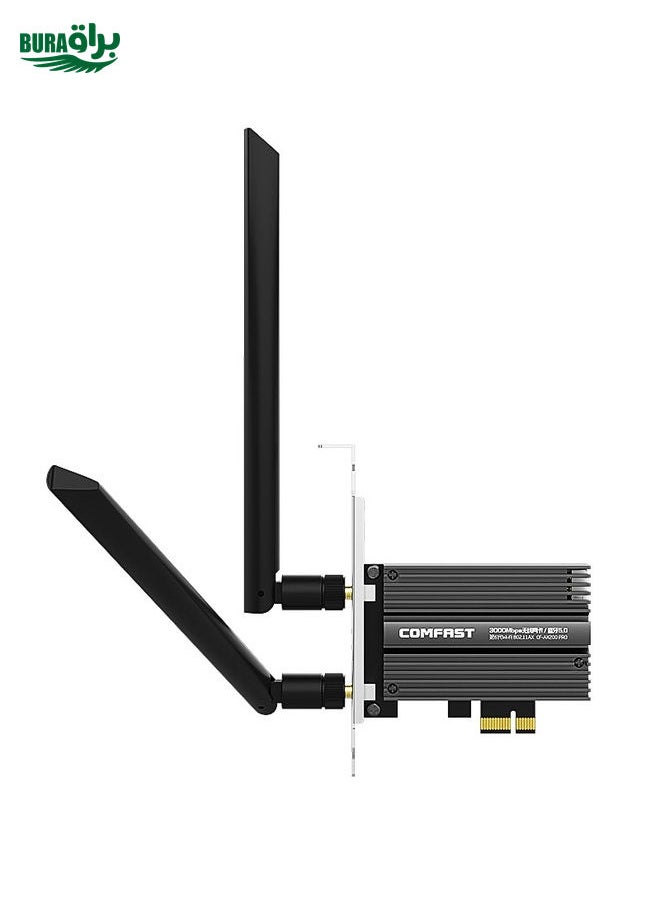 BURAQ COMFAST CF-AX200 PRO 3000Mbps Bluetooth PCI-E Wifi Network Card Adapter with 2 Antennas  - Image 2