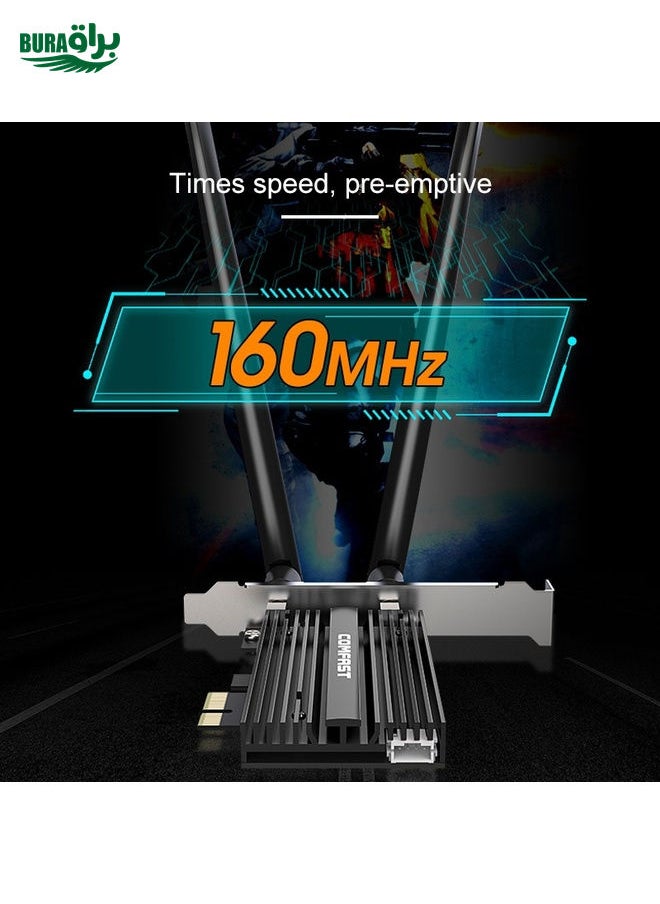 BURAQ COMFAST CF-AX200 PRO 3000Mbps Bluetooth PCI-E Wifi Network Card Adapter with 2 Antennas  - Image 5