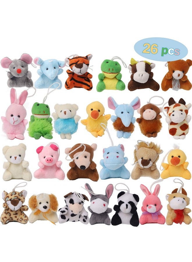 Juegoal Juegoal 26 Pack Mini Animal Plush Toy Set, Cute Small Stuffed Animal Keychain Set, Goodie Bag Fillers, Carnival Prizes for Kids, Assortment Kids Valentine Gift Easter Egg Filter Party Favors  - Image 1