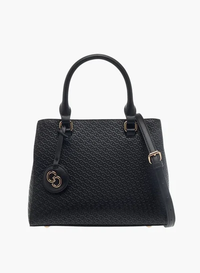 Celeste Womens Monogram Embossed Tote Bag With Detachable Strap And Zip Closure