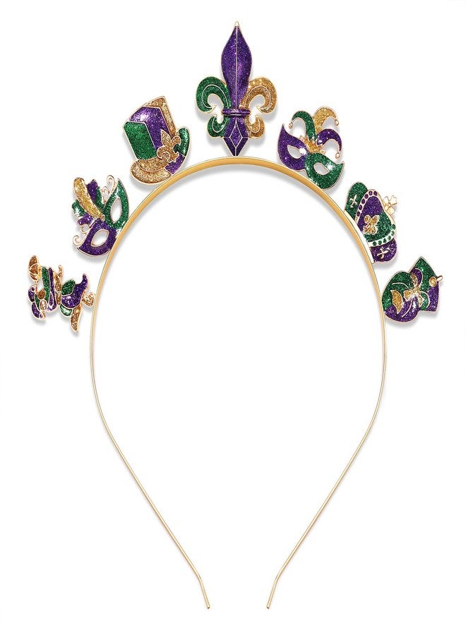 BVGA Mardi Gras Headband Festival Glitter Mask Crown HAT Headband for Women Girls Head Mexican Holiday Party Gifts Cosplay - Image 1