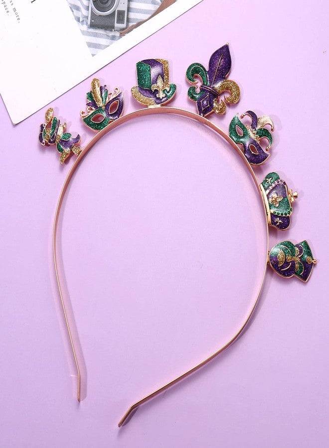 BVGA Mardi Gras Headband Festival Glitter Mask Crown HAT Headband for Women Girls Head Mexican Holiday Party Gifts Cosplay - Image 3