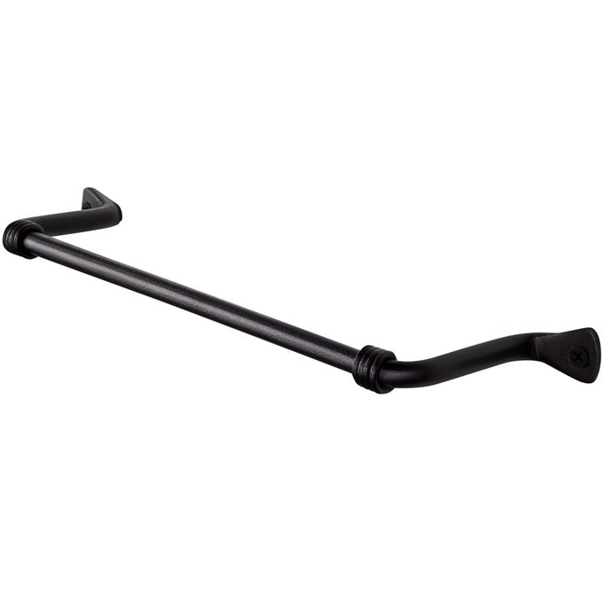 MATTE BLACK HAND TOWEL HOLDER FOR BATHROOM HANDCRAFTED FARMHOUSE WROUGHT IRON METAL KITCHEN BAR SMALL HAND TOWEL BAR HANGER FOR HOME OR OFFICE WALL MOUNTED RACK FITS 10 TOWELS