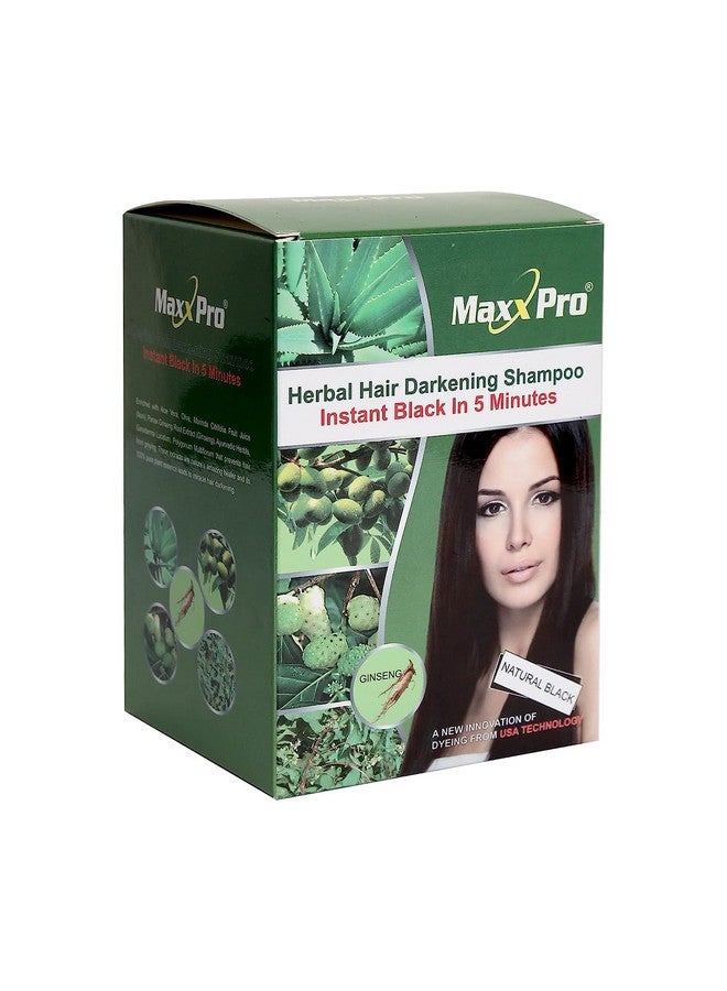 MAXXPRO High Darkening Shine Hair Dye Shampoo Black Color Natural for Men & Women with 100% Coverage & Long Lasting (Pack of 10) - Image 1