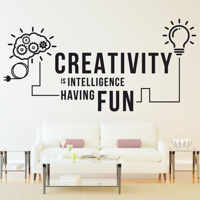 'CREATIVITY IS INTELLIGENCE HAVING FUN OFFICE STARTUP INNOVATION MEETING CONFERENCE WALL STICKER ' SM-1124 (MULTI COLOUR, VINYL - 100CM X 60 CM)