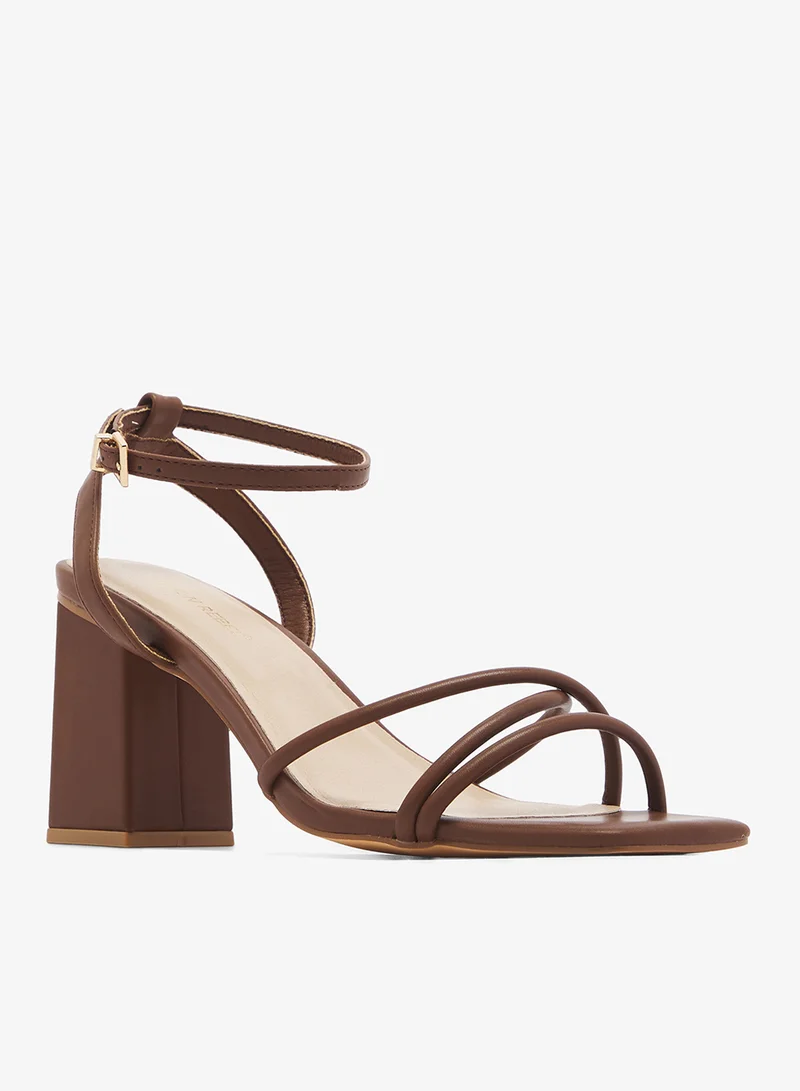London Rebel Ash Ankle Strap High-Heel Sandals