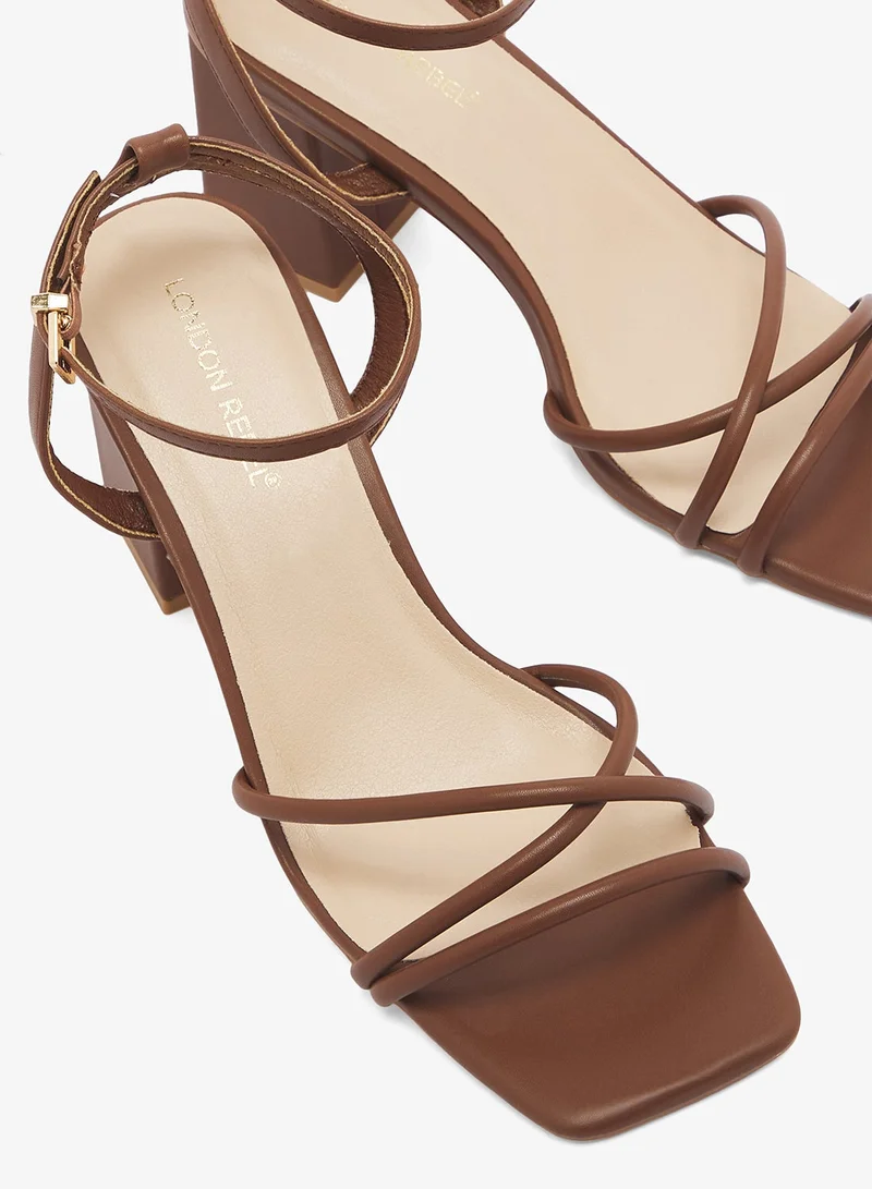 London Rebel  Ash Ankle Strap High-Heel Sandals for Women | Best Price UAE