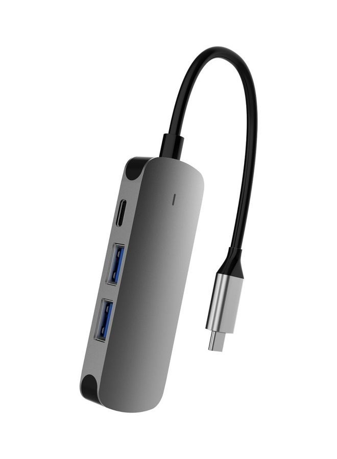 NIBEMINENT 4-in-1 Adapter Hub With 4K HDMI, Type-C, 1 USB 3.0 And 2.0 Port. Space Grey - Image 3