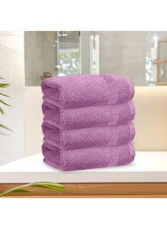 Rest Hand Towel Set Of 4 Lavender Cotton Hand Towel 50X100Cm , 20X39 Inch Soft Lightweight Quick Drying Salon Towel For Styling Spa Household Bedroom Gym With Maximum Absorbency  - Image 1