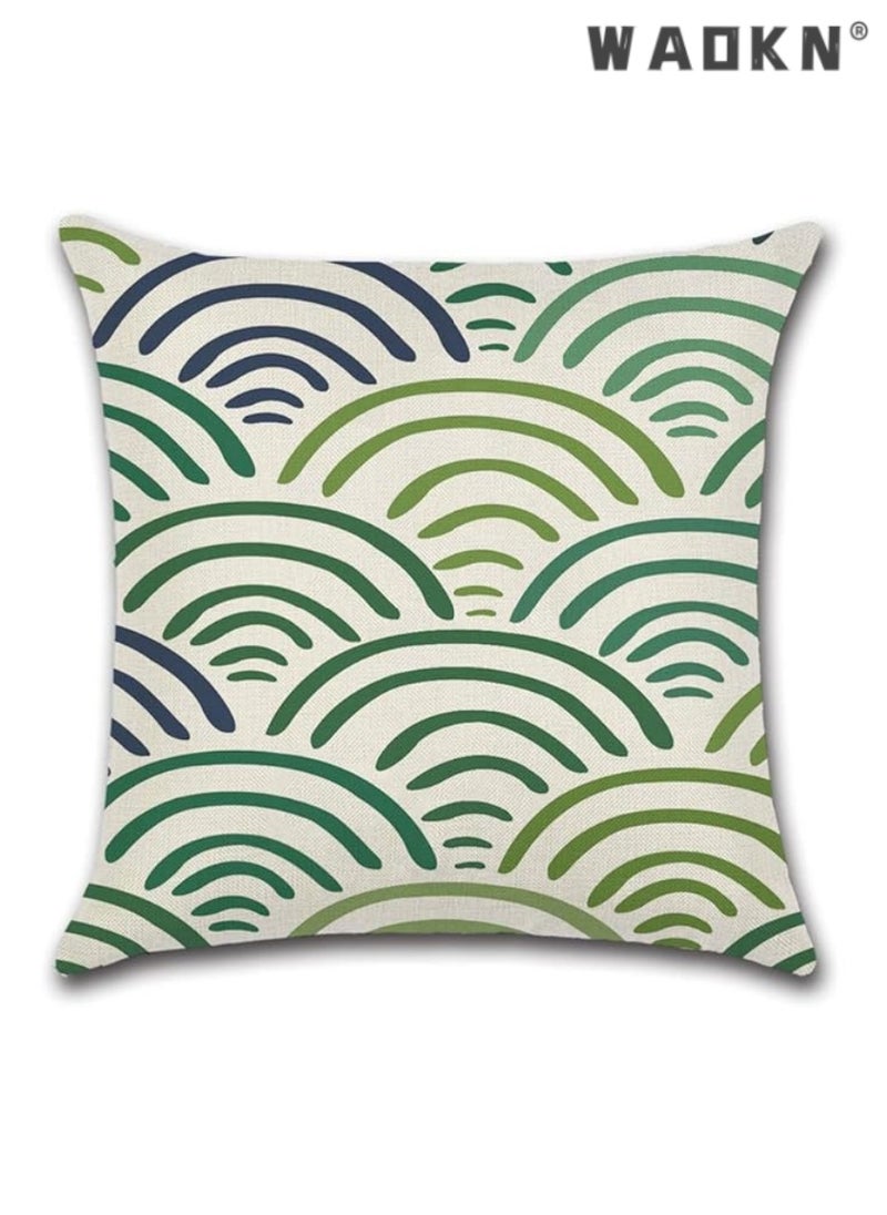 WAOKN Enhanced Decorative Throw Pillow Covers Set， A Quartet of 18x18 Inches (45cm x 45cm) Linen Square Cushion Covers, Embellished with Plant Motifs - Ideal for Accentuating Your Living Room, Sofa, Couch, and Bed with a Naturalistic and Stylish Touch.  - Image 2