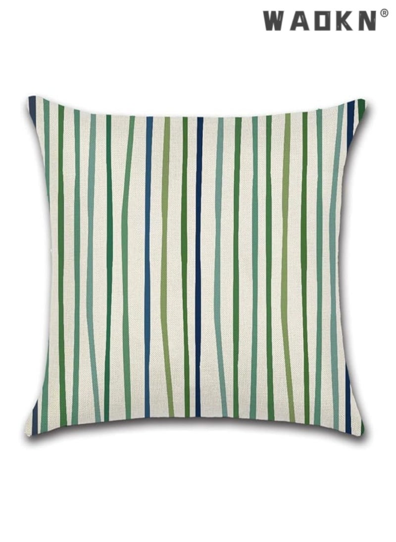 WAOKN Enhanced Decorative Throw Pillow Covers Set， A Quartet of 18x18 Inches (45cm x 45cm) Linen Square Cushion Covers, Embellished with Plant Motifs - Ideal for Accentuating Your Living Room, Sofa, Couch, and Bed with a Naturalistic and Stylish Touch.  - Image 4