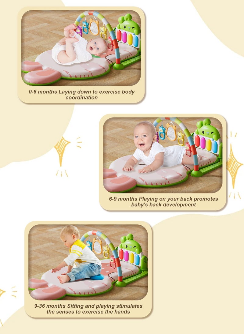 ما بيبي بساط ألعاب الأطفال، مركز الأنشطة الموسيقية، بساط ألعاب البيانو للأطفال، بساط مبطن لوقت النوم على البطن للأطفال حديثي الولادة والأطفال الصغار - Image 3