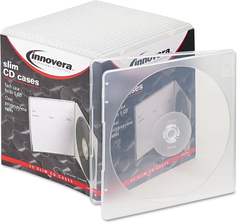 Innovera 81900 Slim CD Case Clear 25Pack - Image 1