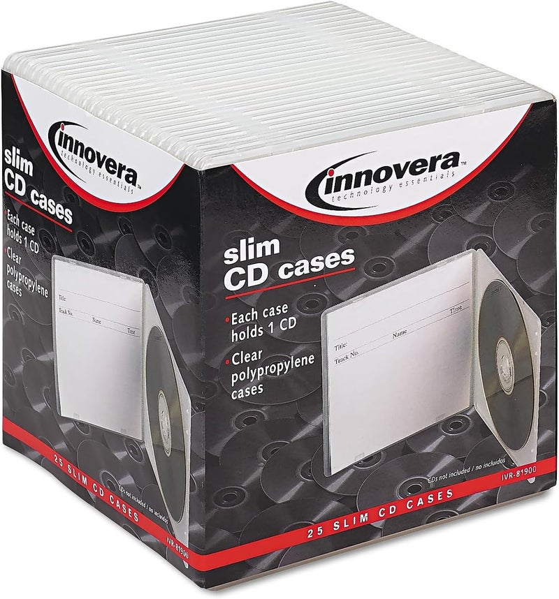 Innovera 81900 Slim CD Case Clear 25Pack - Image 2