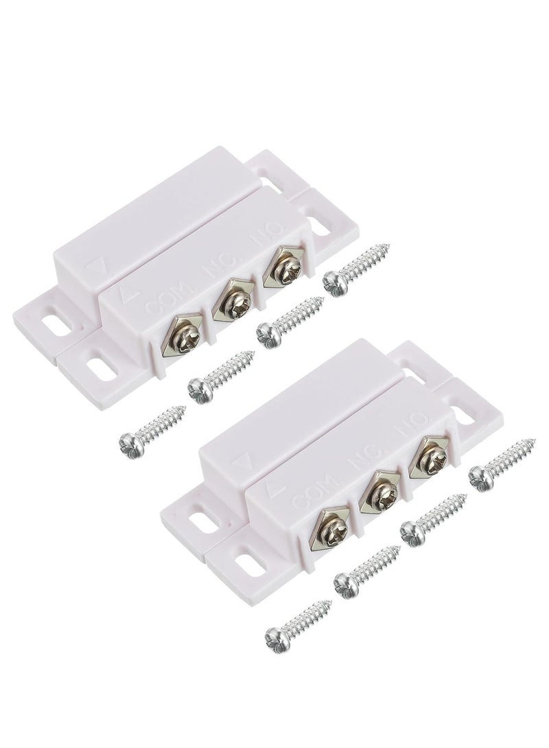 SYOSI Magnetic Reed Switch, Normally Open and Normally Closed NC NO Magnetic Proximity Switch for Door Alarm, Window Safety, Agnetic Door Switch for DC 5V 12V 24V Light (White, 2 Pack) - Image 1