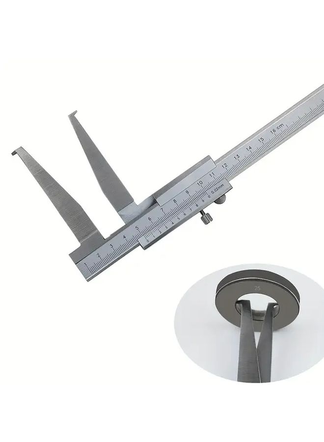 1pc Steel Vernier Caliper 10-160mm Single Notch Inner Groove Micrometer 0.02mm Resolution Non Electric Precision Measuring Tool No Battery Required Caliper For Inside Groove Measurement - Image 1