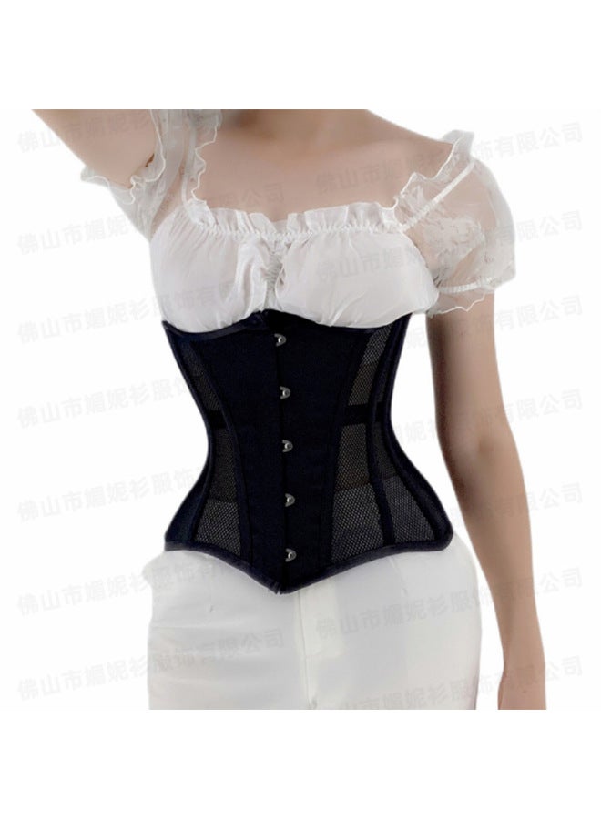 European And American Court Style New Black Retro Belt Mesh Women's Waist Breathable Waist Plastic Clothes
