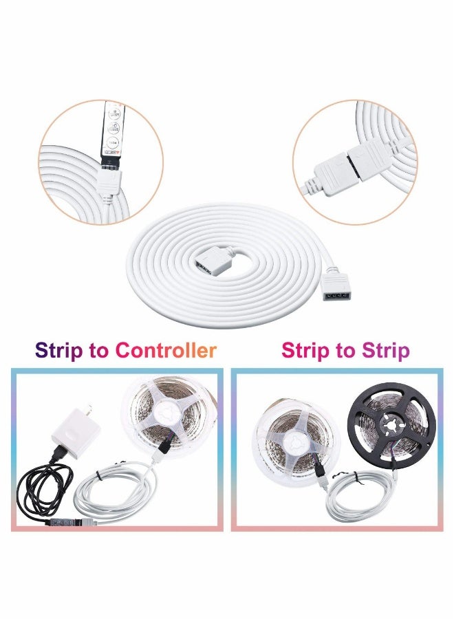 6 Pieces 4 Pin RGB Extension Cable LED Strip Connector Cord Wire Solderless Strip Jumper Cables Kit with 12 Pieces Pin Connector for 5050 3528 RGB LED Strip Light (White,1.6 FT, 3.3 FT, 6.6 FT)  - Image 2