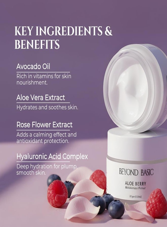 Beyond Basic Aloe Berry Moisturizer and Primer, 30 gm, with Hyaluronic Acid and Aloe Vera, Lightweight Formula for All Skin Types - Image 3