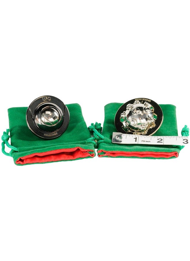 Deluxe Games and Puzzles Planet & Ufo Hanayama Puzzles, With Green Velvet/Red Satin Drawstring Pouches - Bundled Items,(Unv_Set31)  - Image 4