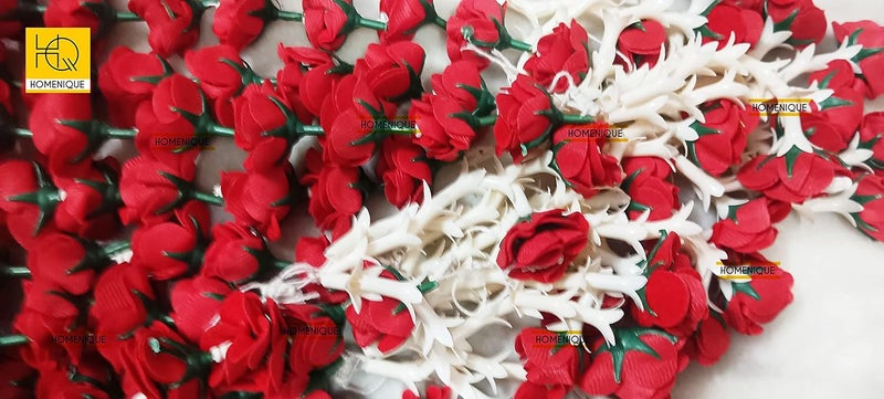 Homenique 5 feet Rose Artificial Rose String for Home Decoration Diwali Decoration and Wedding Decoration Image Shows Bunch of 12 String Its Available in Each String in Variations 1 - Image 2