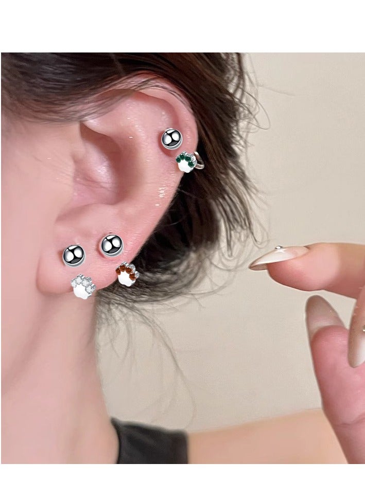 Innoshine Hypoallergenic Titanium C-Shaped Body Piercing Ring for NOSE, Lip & Ear. Fashion Nose Ring, Lip Ring with Pink Cat Paw  Zirconia Internal Thread Barbell Body Piercing Jewelry    Nose Ring, Earrings, Lip Ring for Sensitive Skin - Image 4