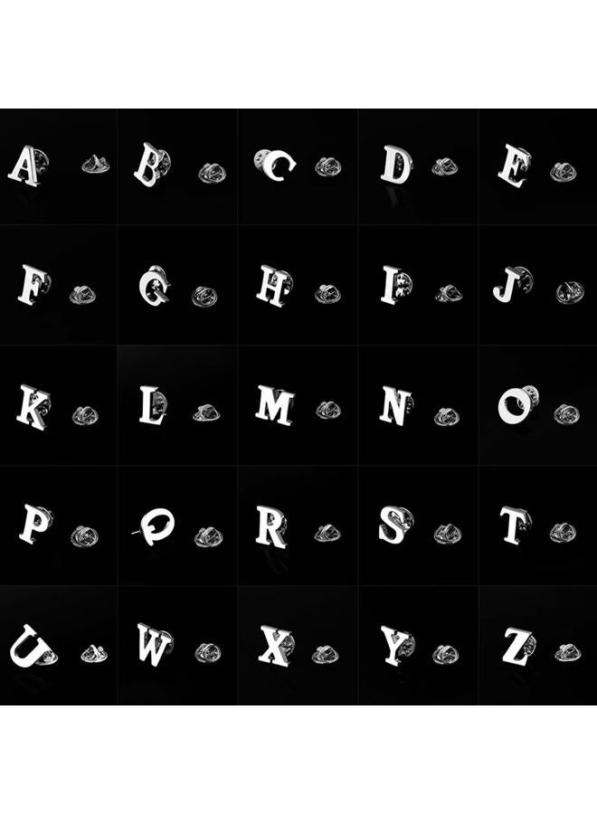 ETHOON Initial Letter Lapel Pins for Men Women Personalized Name Brooch Pins for Men Suits Hats Metal Button Pins Silver A - Image 5