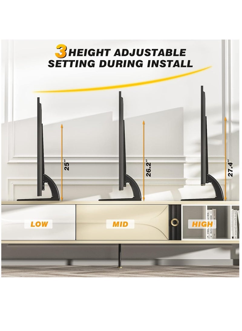 Gravity 5Rcom TV Stand Mount, Universal TV Stand Tabletop for 22 to 65 inch Plasma LCD LED Flat Screen TVs, TV Legs, Holds up to 88lbs, Max VESA 800 x 500mm, Height Adjustable TV Base, TV Stand - Image 4