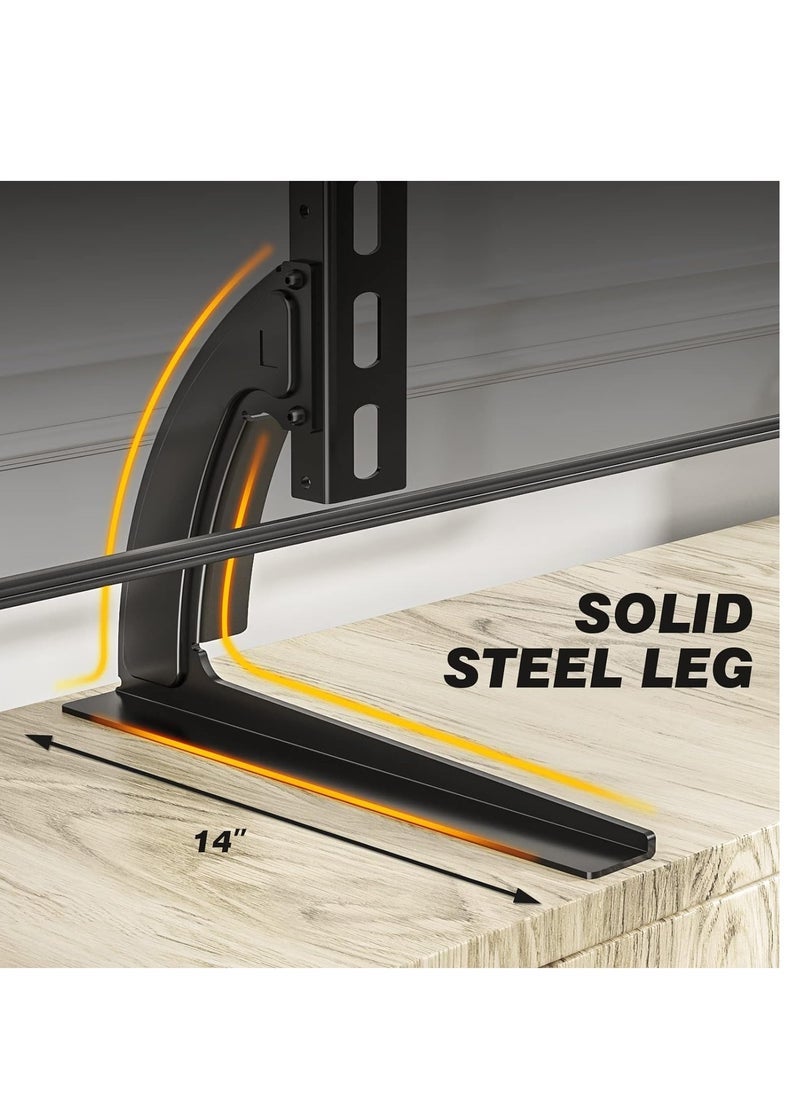 Gravity 5Rcom TV Stand Mount, Universal TV Stand Tabletop for 22 to 65 inch Plasma LCD LED Flat Screen TVs, TV Legs, Holds up to 88lbs, Max VESA 800 x 500mm, Height Adjustable TV Base, TV Stand - Image 2