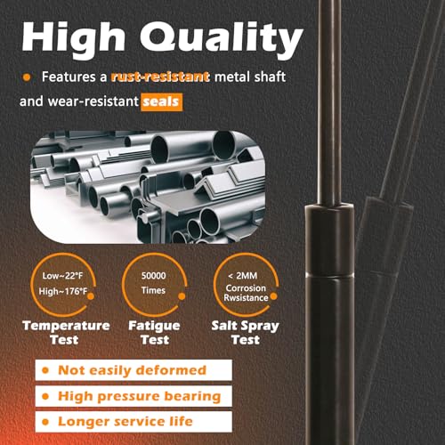 TINGYINGDA 2PCS 26.38 in Front Hood Lift Support Struts Gas Spring Shocks Rod Compatible with Toyota 13-18 Avalon / 12-17 Camry (2012 2013 2014 2015 2016 2017 2018) - Image 2