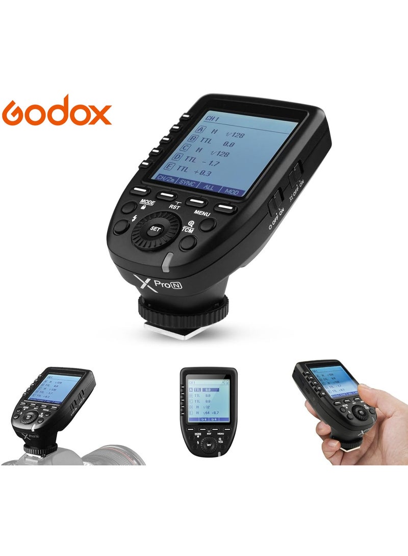 Godox XPro-N TTL Wireless Flash Trigger Transmitter Compatible for Nikon Cameras, 1/8000s HSS Trigger, Large Screen, 11 Customizable Functions, 16 Groups and 32 Channels - Image 1
