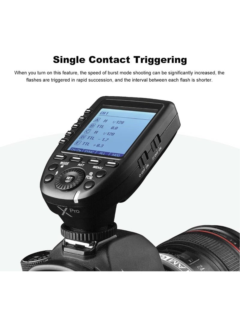 Godox XPro-N TTL Wireless Flash Trigger Transmitter Compatible for Nikon Cameras, 1/8000s HSS Trigger, Large Screen, 11 Customizable Functions, 16 Groups and 32 Channels - Image 4
