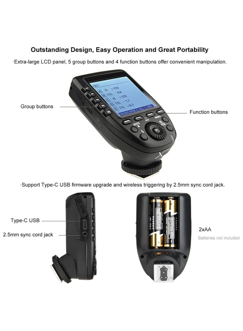 Godox XPro-N TTL Wireless Flash Trigger Transmitter Compatible for Nikon Cameras, 1/8000s HSS Trigger, Large Screen, 11 Customizable Functions, 16 Groups and 32 Channels - Image 5