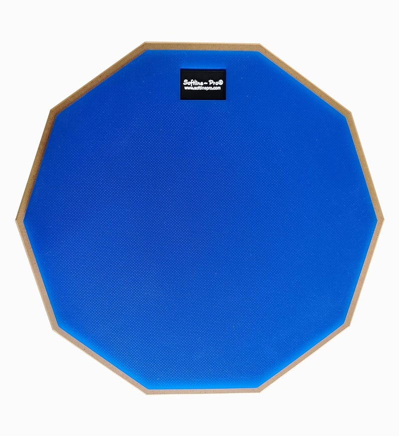 Softline Pro Dumbed 12-Inch Drum Practice Pad (10-Corner Design) | Double-Sided Silicone Rubber Pad with Carry Bag & 5A Maple Wood Drumstick (SP-DPP44-SB-BL) - Image 2