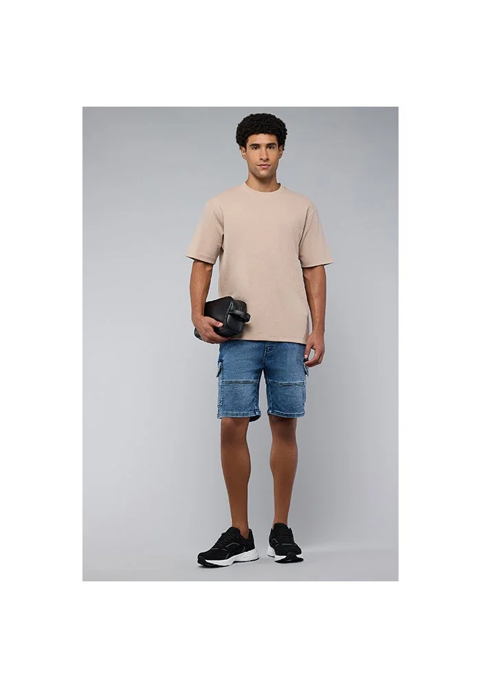 R&b Textured T-Shirt with Crew Neck and Short Sleeves