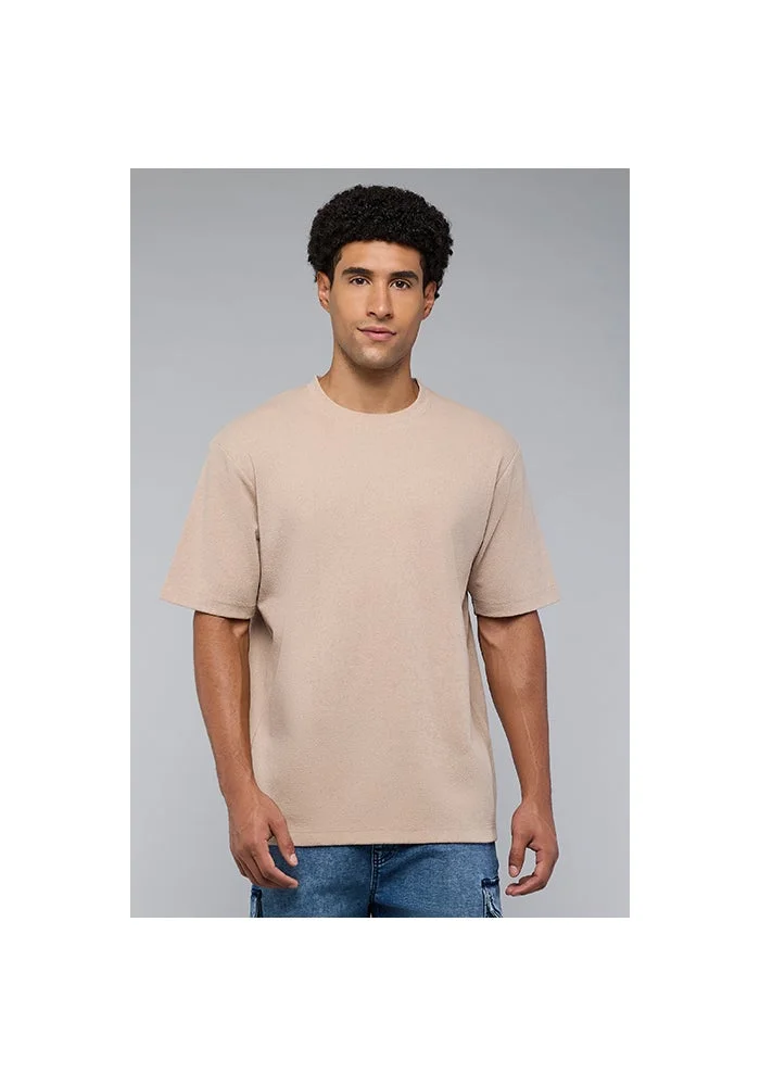 R&b Textured T-Shirt with Crew Neck and Short Sleeves