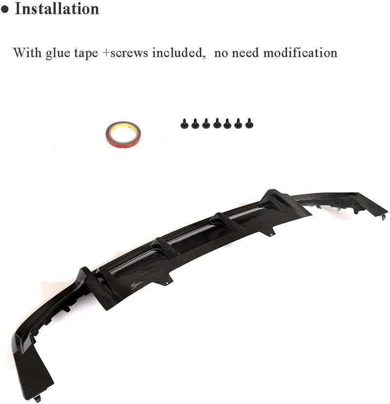 DEMULAX Carbon Fiber Rear Bumper Diffuser Lip for A5/S5 - Image 3