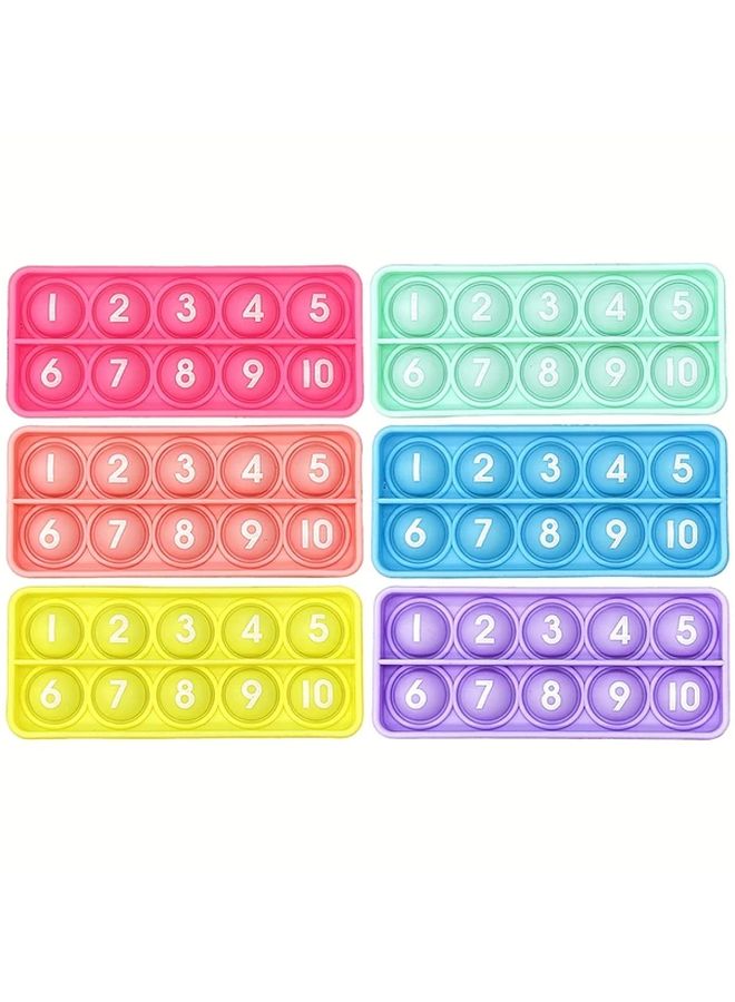 6 قطع من ألعاب الفقاعات الرياضية بإطارات العشر من السيليكون لتعلم الأرقام للأطفال من عمر 3 سنوات - Image 2