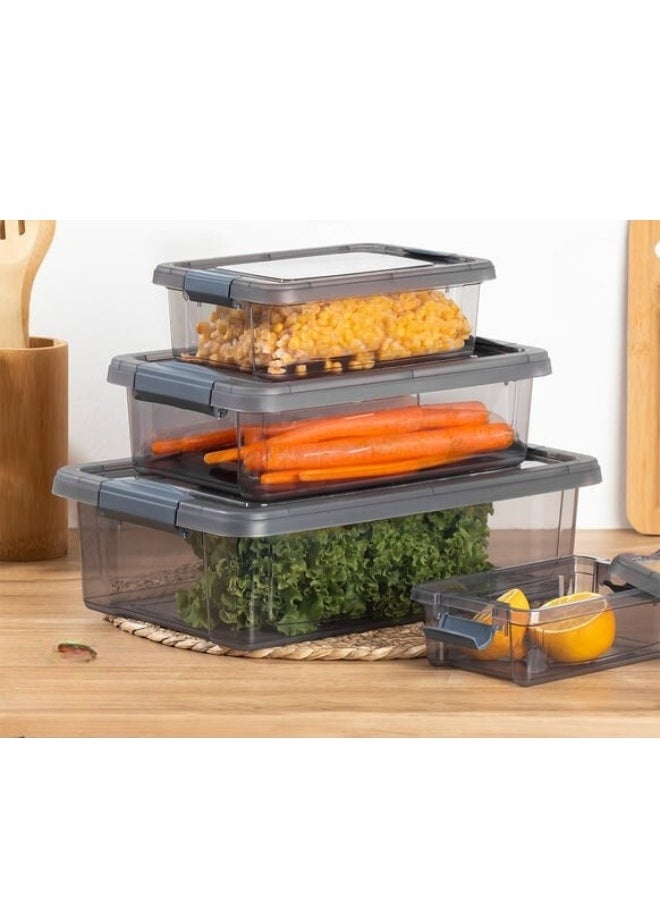 ORGANiZERS Set of 3 Storage Container(800-1500-3000 ml)-Grey  - Image 1