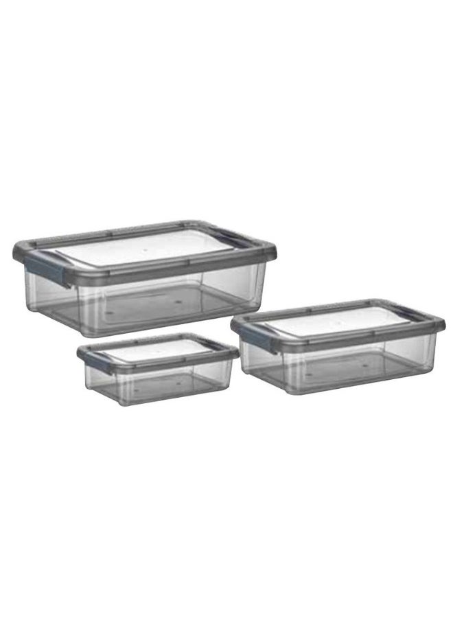 ORGANiZERS Set of 3 Storage Container(800-1500-3000 ml)-Grey  - Image 2