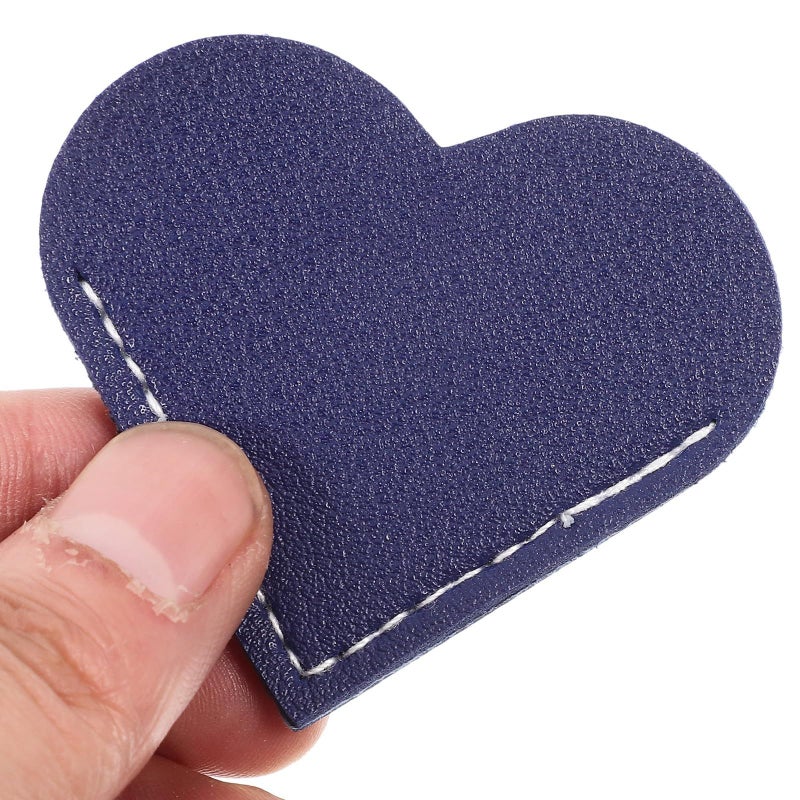 Hand Stitched Heart Shaped PU Leather Book Corner Protectors 7pcs Pastel Colors - Image 5