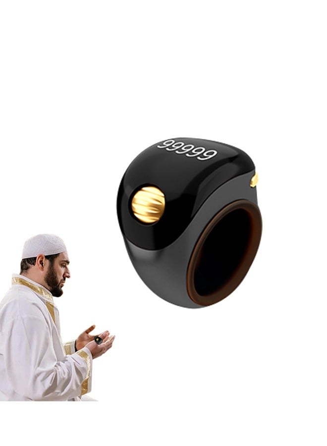 Adjustable Tasbeeh Ring with Silicone Ring, Prayer Smart Counter with HD OLED Screen, Vibration Reminder, Suitable for Prayer for the Elderly and Children - Image 1