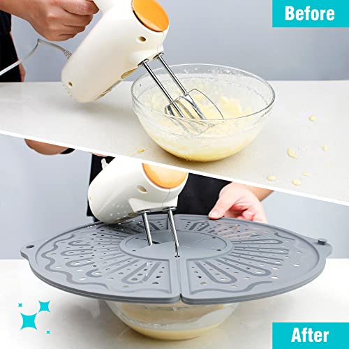 BIGOWL Silicone Splatter Screen For 10, 11 and 12 Inch Frying Pan, Foldable Splash Guard, Multi-Use Grease Splatter Guard/Trivet Mat, 12" Non-Stick Oil Splatter Guard, Dishwasher Safe, BPA Free, Gray - Image 4