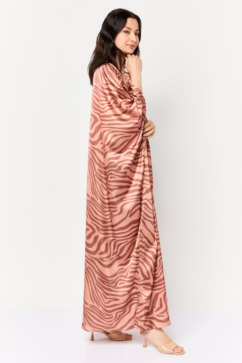 Kathy Ireland Women Animal Print Kaftan Dress, Multicolor  - Image 4