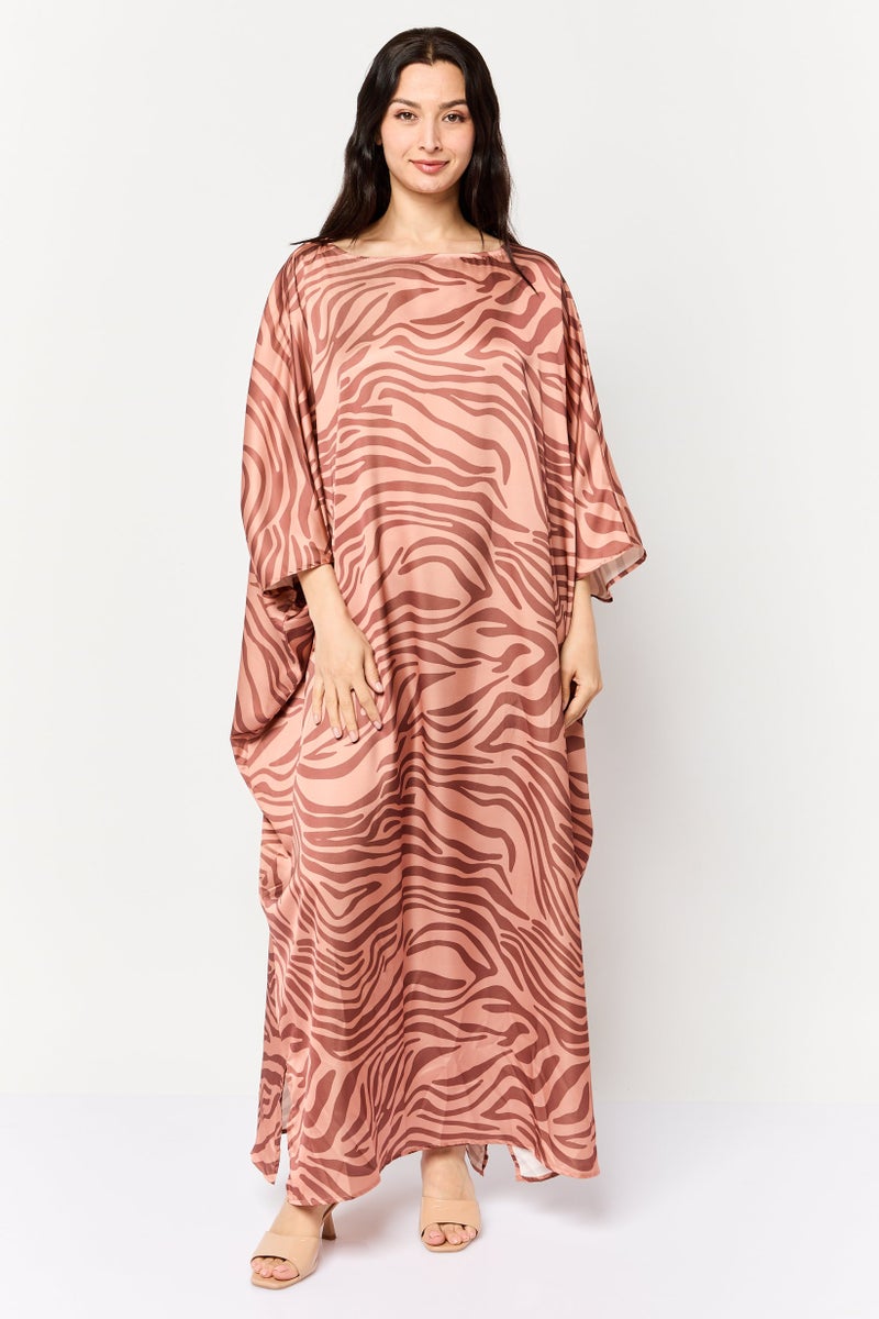 Kathy Ireland Women Animal Print Kaftan Dress, Multicolor  - Image 1