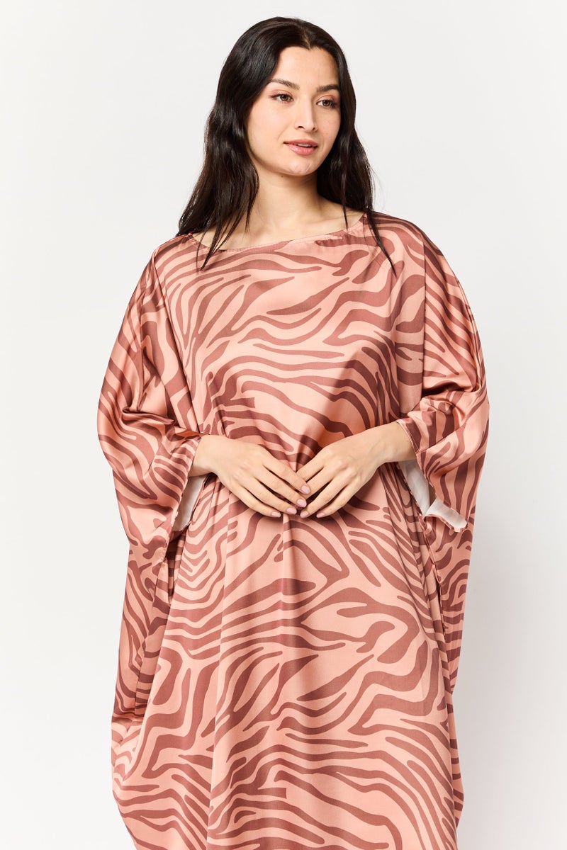 Kathy Ireland Women Animal Print Kaftan Dress, Multicolor  - Image 3