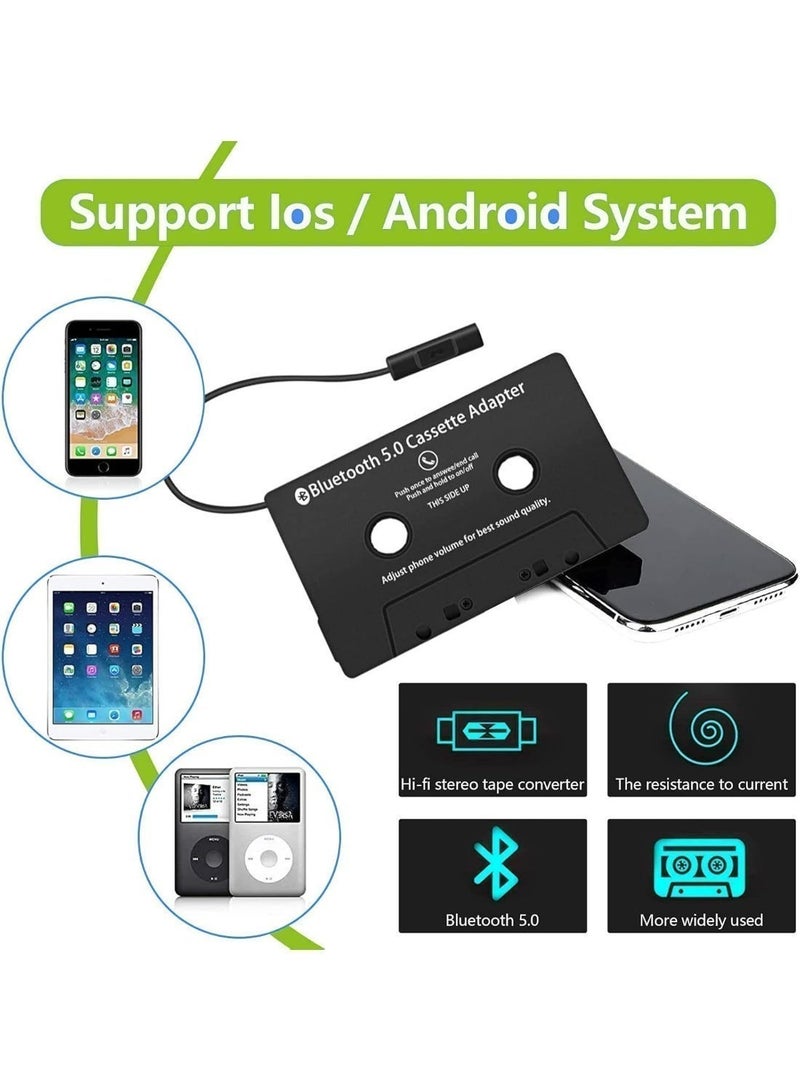 Alayjah, Bluetooth Cassette Adapter + Gift , Wireless Music Receiver for Car Tape Deck, Hands-Free Calling & Volume Control Support Bluetooth  11600010 - Image 4