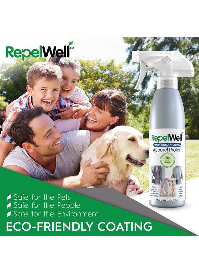 RepelWell - Apparel Protect (12oz) Stain & Water Repellent Spray – Non-Toxic, Eco-Friendly, Pet-Safe Sprays for Clothing & More - Image 1