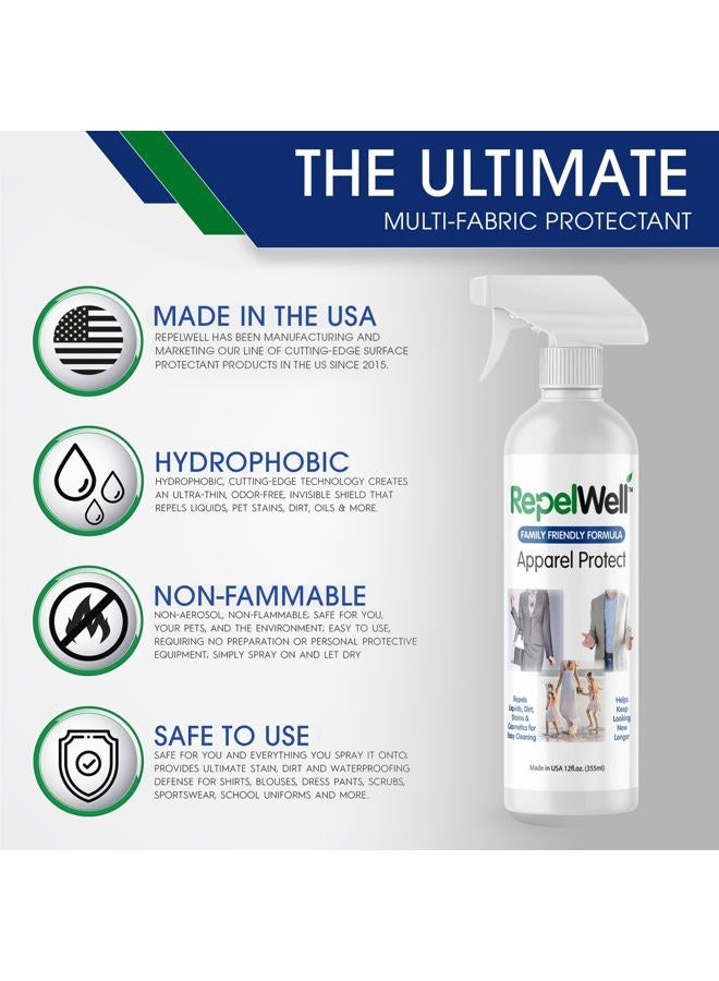 RepelWell Apparel Protect (12oz) Stain & Water Repellent Spray – Non-Toxic, Eco-Friendly, Pet-Safe Sprays for Clothing & More - Image 4